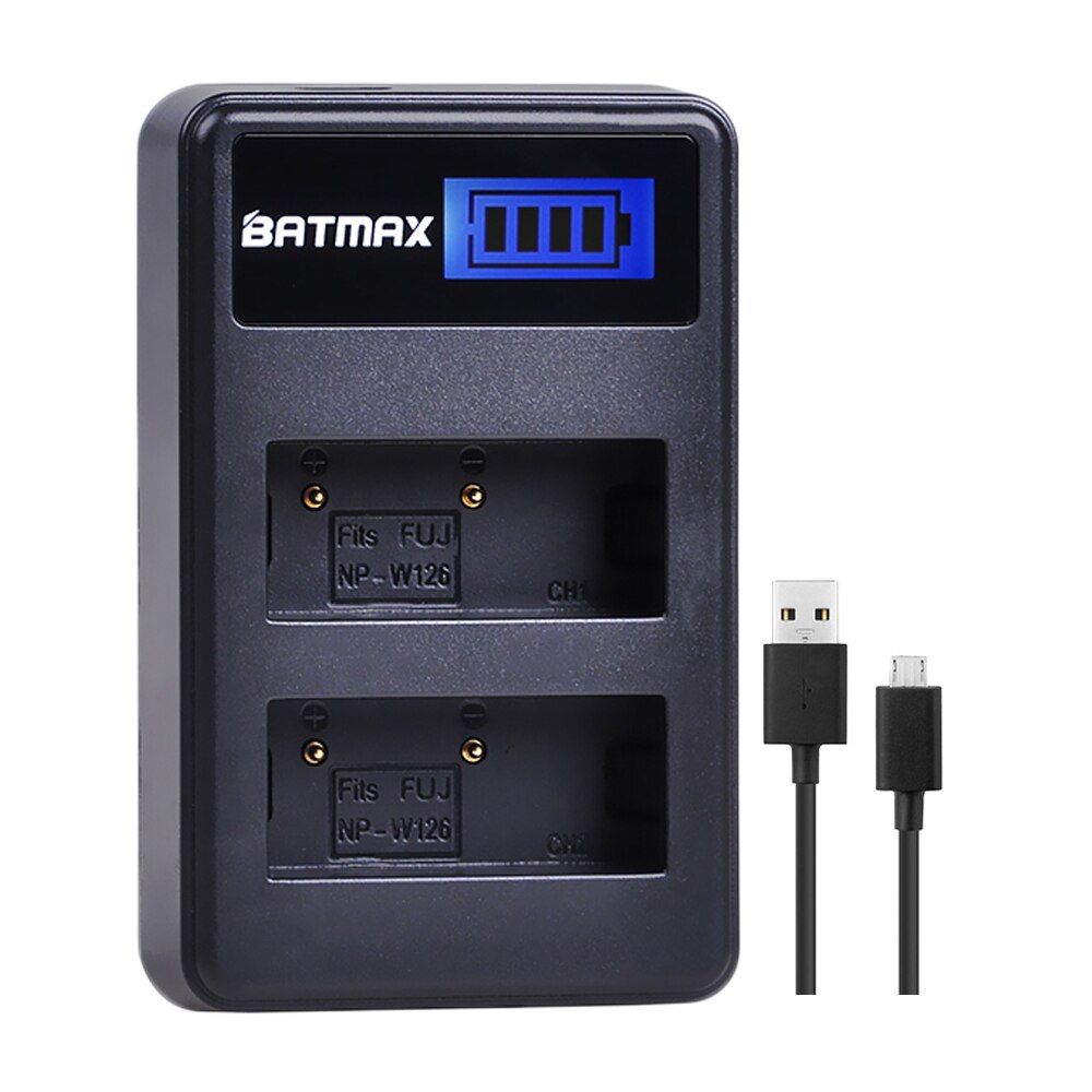 2 uds. 1260mAh NP-W126 NP W126 NPW126 baterías + LCD cargador Dual para Fujifilm Fuji X-Pro1 XPro1 X-T1 XT1, HS30EXR HS33EXR X PRO1