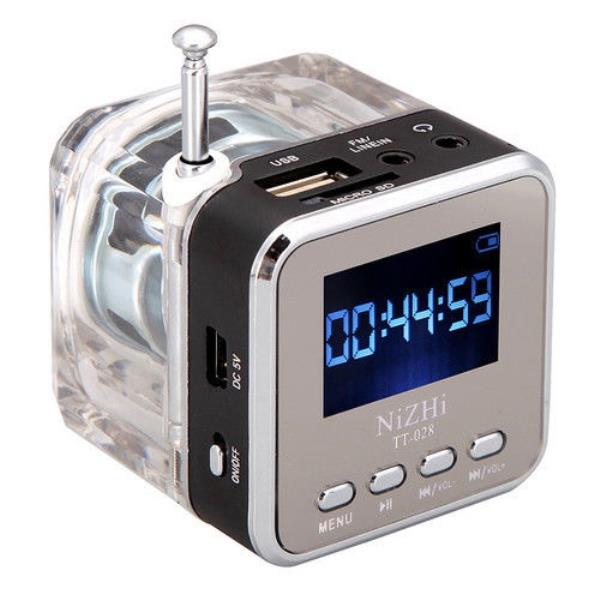 Mini usb microsd kaart fm radio lcd scherm luidspreker muziek  mp3 spelers mini aluminium vibratiefilm luidspreker 0930