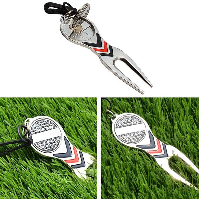 Golf Divot Repair Tool Golf Pitchfork Pitch Groove Cleaner Golf Training Aids Repair Tool Golf Accessories Supplies Tools