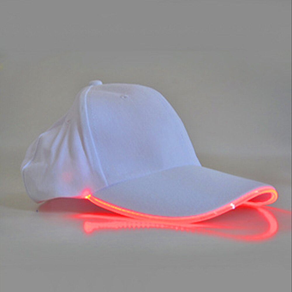 Casquette de Baseball unisexe, couleur unie, lumineuse, LED, fête de noël, tendance, pour femmes et hommes: W Red