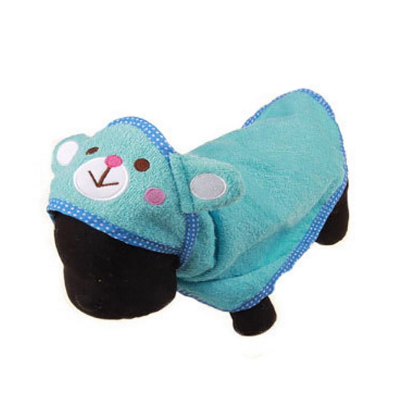 Bonita toalla para mascotas de secado suave, toalla para mascotas, sudaderas con capucha para perros y gatos, batas de baño absorbentes para cachorros, suministros de limpieza de Mascota: Azul / M