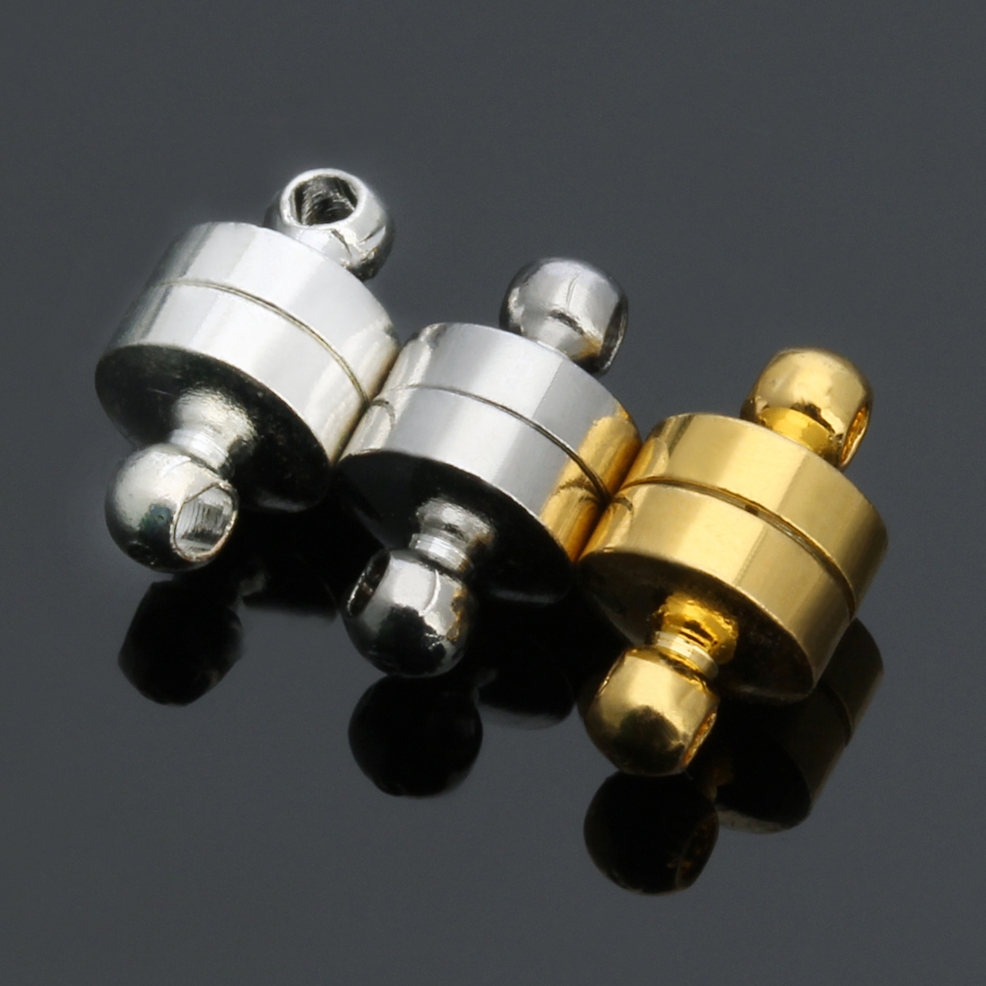 Cierres magnéticos fuertes redondos para fabricación de joyas, conectores de cierre de extremo magnético, collar DIY, pulsera, , 10 unidades por lote