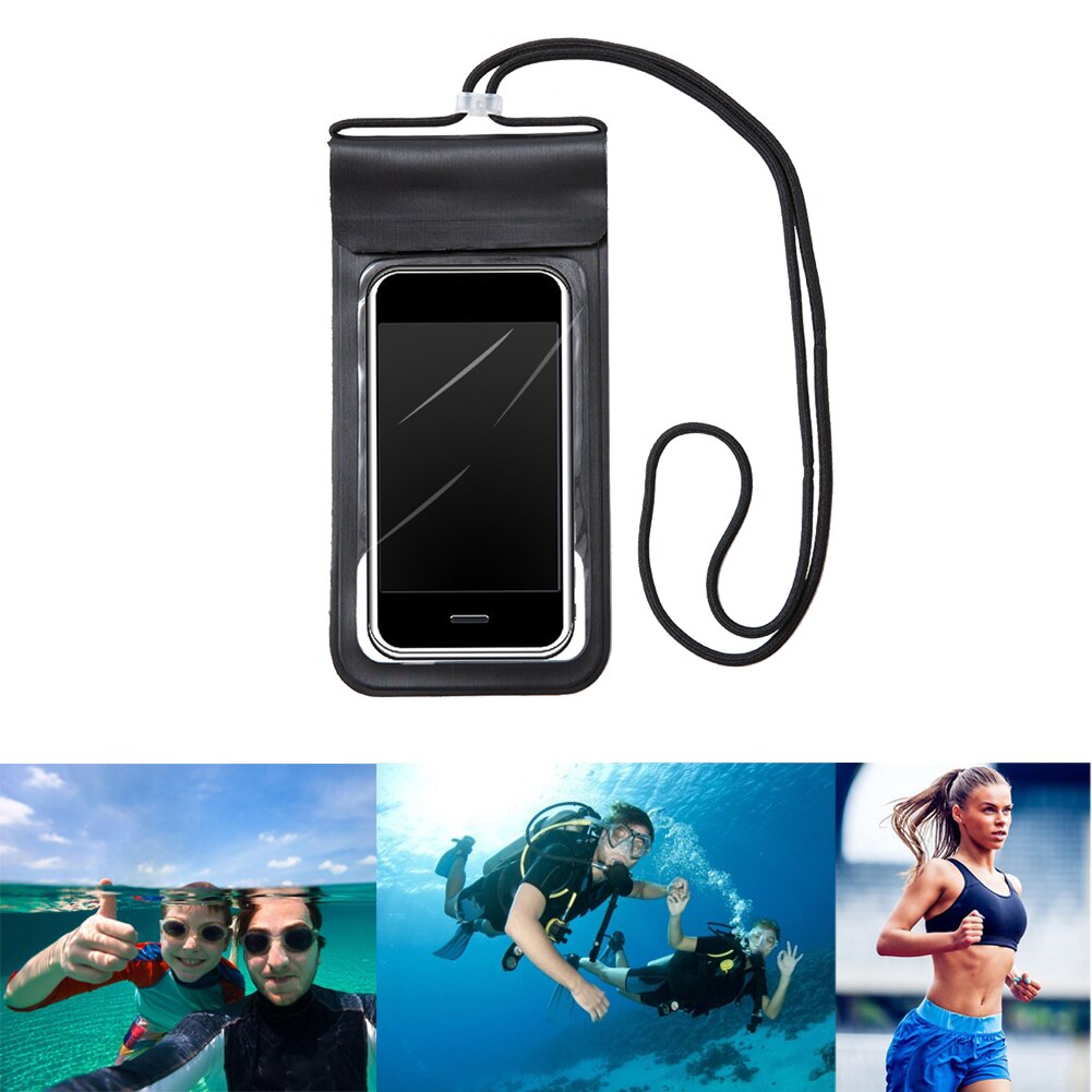 Outdoor Waterdichte Telefoon Zakken Voor Zwemmen Duiken Surfen Strand Onderwater Tpu Touchscreen Mobiele Telefoon Case Pouch Met Lanyard