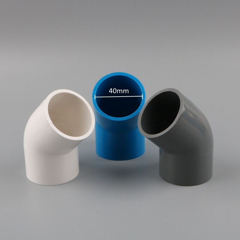 1pcs 32mm 40mm 50mm PVC Pipe 45 Degree Elbow Connector Water Tank Joint Aquarium Supplies Garden Irrigation Tube Accessory
