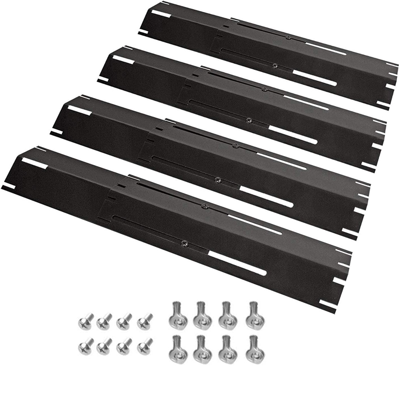 Adjustable Barbecue BBQ Grill Flame Tamers Burner Covers Heat Deflectors Stainless Steel Gas Grill Replacement Parts 1-4Packs: grey