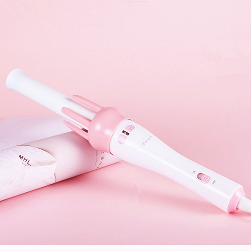 Rizador de pelo automático, plancha de cerámica giratoria bidireccional, iónico negativo, 5 minutos, 360 °