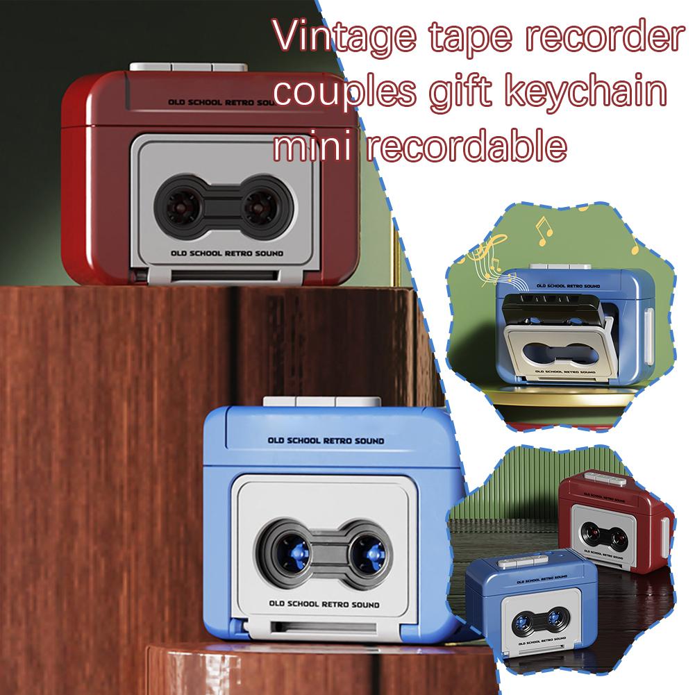 Vintage Mini Opneembare Vintage Tape Recorder Paar Cadeau Retro Cassette Recorder Klassiek Leuk Rode en Blauwe Paar
