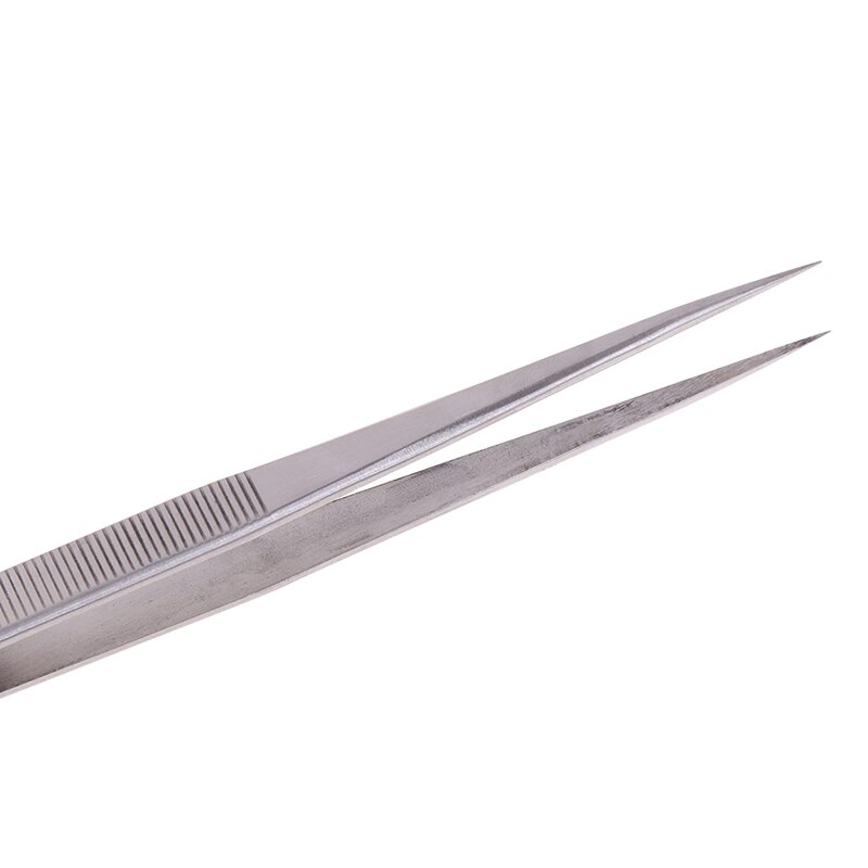 18cm lange elektronische pincetten van roestvrij staal met een puntige punt en een rechte pincet, lengte ongeveer 7.1 cm