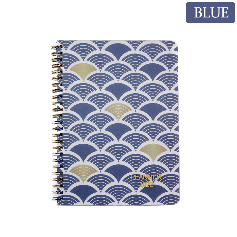 2022 A5 Planner/Calendar Notebook Diary Weekly Agenda Goal Habit Schedules Organizer Stationery For School Office Supplies: Blue