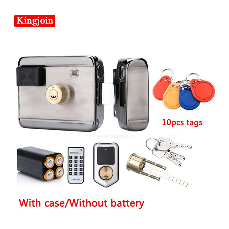 Electric Control Access Mute Lock Electric Door Lock With Remote Controller and ID Card For Doorbell Intercom Access Control: kit 12