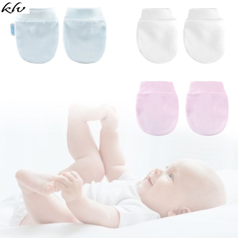 KLV 4 paar/satz Einfache Nette Baby-stricken Handschuhe Neugeborenen Anti-essen Hand Anti-Greifen Handschuh