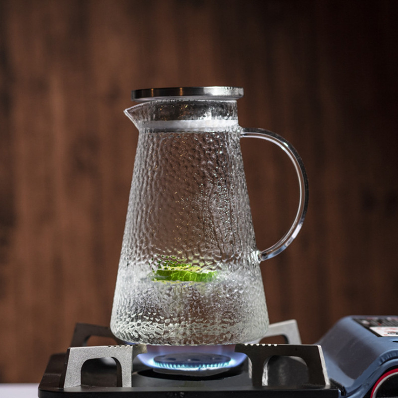 Teekanne, hohe borosilikatglas, wasserkocher, wasserkocher, saft krug, gehämmert glas krug, 1300ml/1800ml, glas tasse, kochendes glas krug