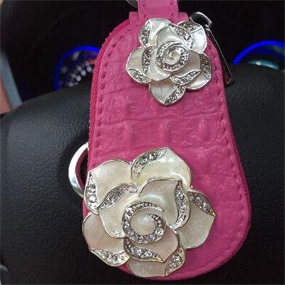 Bolsa borboleta com strass feminina, bolsa para chaves de carro rosa preto escolher 2019 moda coreana: rose flower