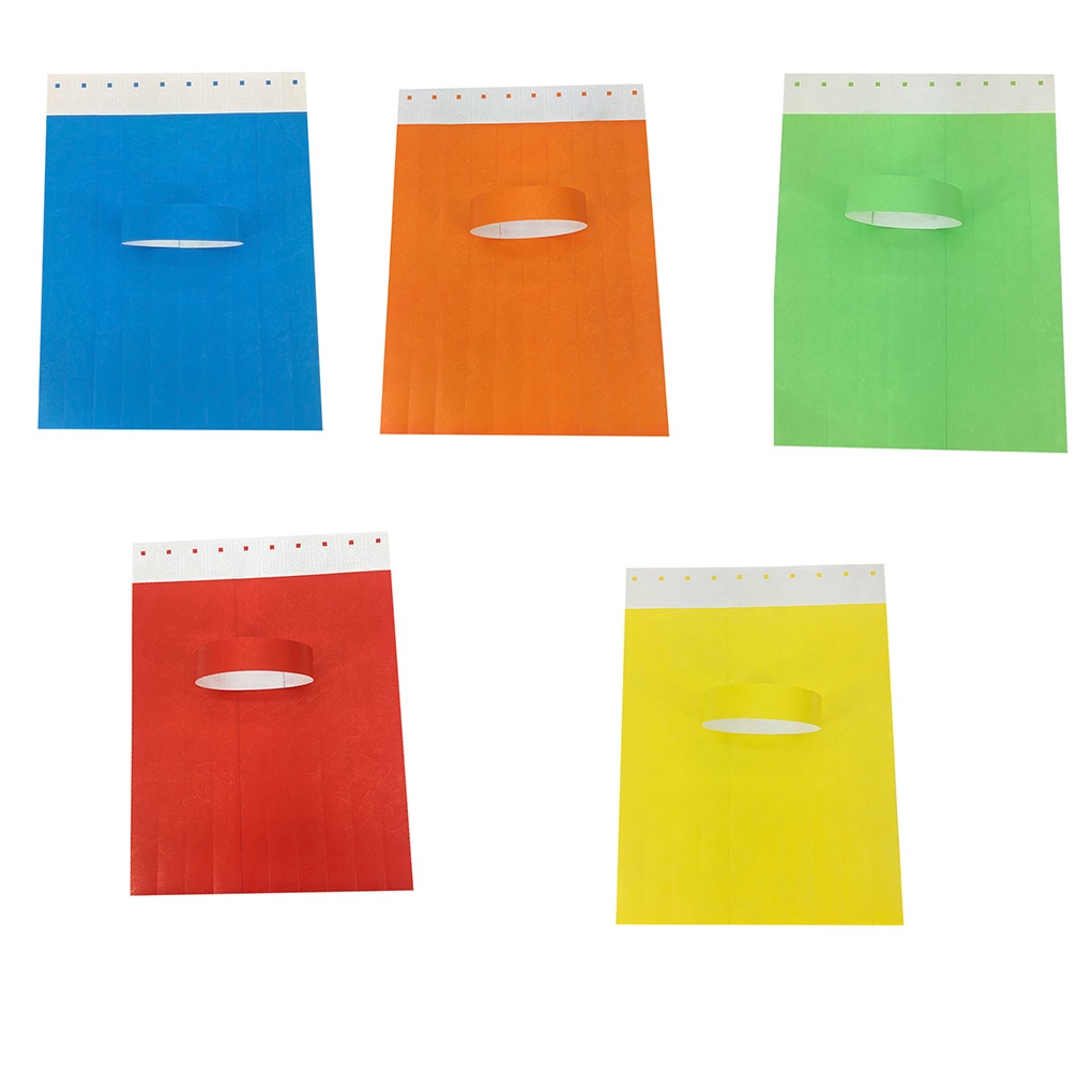 100 pcs one-time use colourful wrist band for events wristband paper wristbands