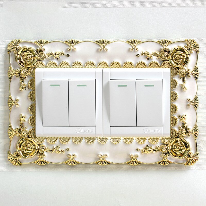 Autocollant interrupteur en plastique Style cour européenne, autocollant interrupteur simple et Double, couvercle de protection, adhésif mural , décoration de la maison