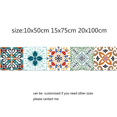 Marokkaanse Stijl Kleurrijke Patroon Hard Tegel Vloer Muursticker Home Decor Keuken Badkamer Wc Decoratie Art Mural: 1 / 10x50cm