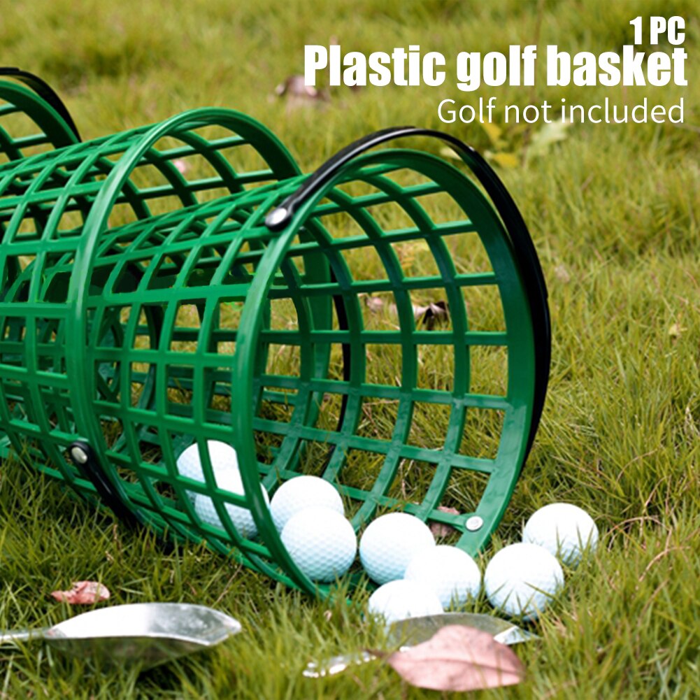 Clubs With Handle Space Saving Portable Golf Ball Basket Practical Storage Container Carrying Nylon Green Stackable Outdoor Home