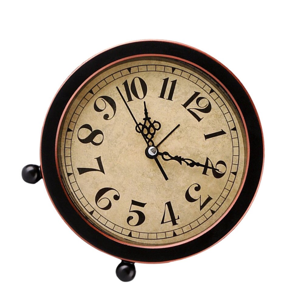 Retro Alarm Clock Tabletop Clock Decorative Desktop Clock for Home Bedroom