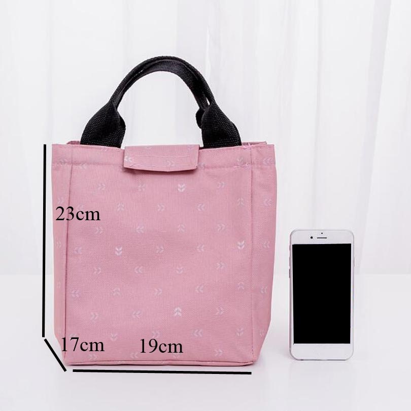 Leaf Pattern Waterproof Oxford Tote Lunch Bag Large Capacity Thermal Food Picnic Lunch Bags for Women kid Men Cooler Lunch Box