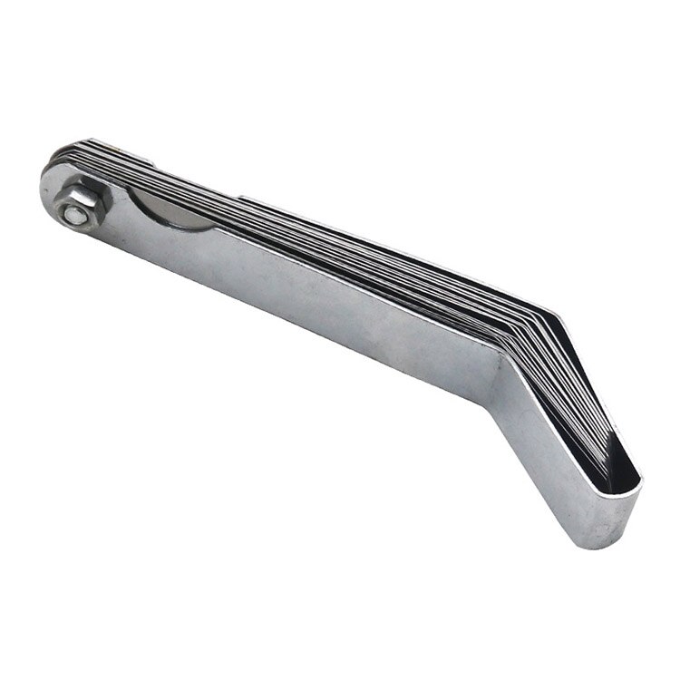 Feeler Gauge Metric 0.127-0.508Mm 0.005-0.020 Inch Valve Offset Feeler Gauge High Strength 16 Blade Easy To Use Durable