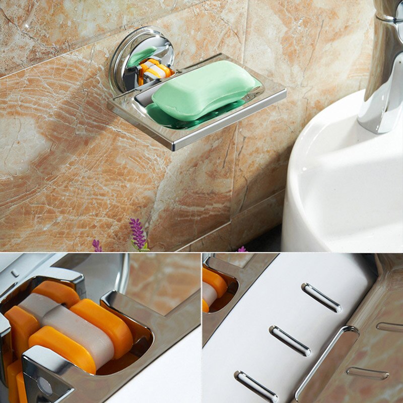 Såpeholder sugekopp abs såper oppvaskkurv til bad dusj kjøkken på lager