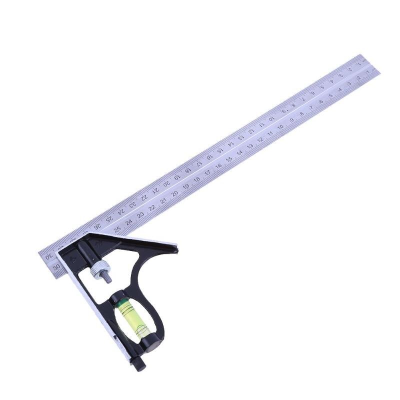 300mm(12\'\')Adjustable Engineer Combination Try Square Set Right Angle Ruler