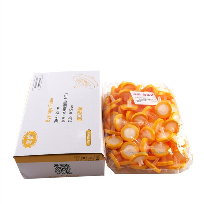 100 teile/los Labor 13mm 25mm material Nylon / PES / PTFE/MCE/Faser glas Millipore Membran spritze filter 0.22/0,45 um porengröße
