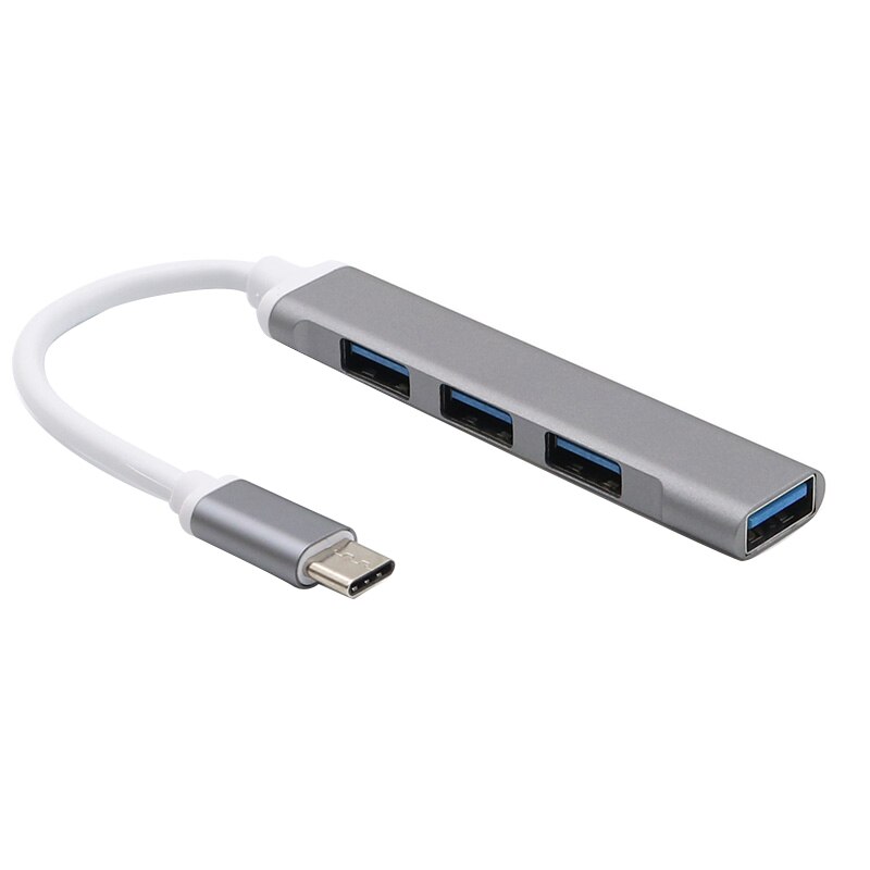 Type-C to 4-Port USB 3.0 Hub, Ultra-Slim Data USB Hub for Mac Pro IMac Surface Pro XPS PC Mobile