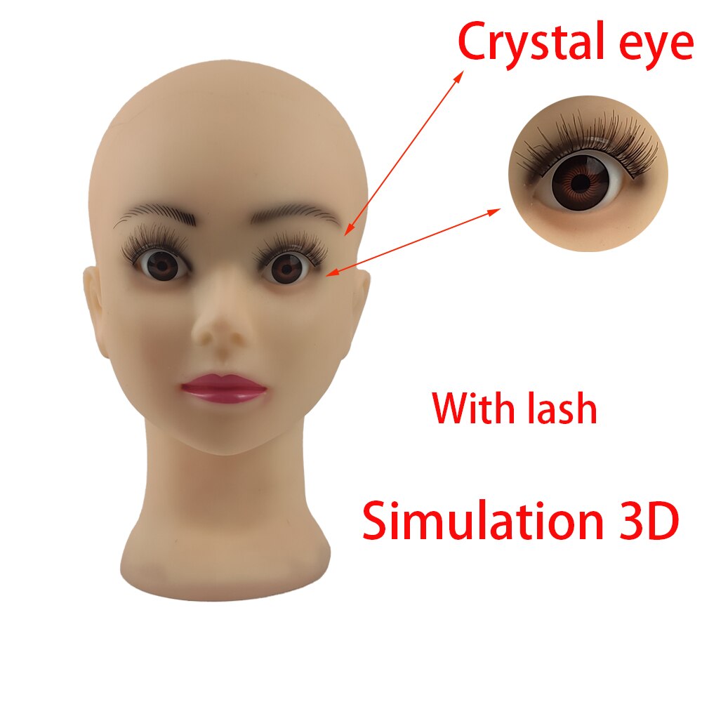 Bald Mannequin Head With 3D Eyes Mannequin Head For Wig Making Hat Display Cosmetology Manikin Head For Makeup Practice