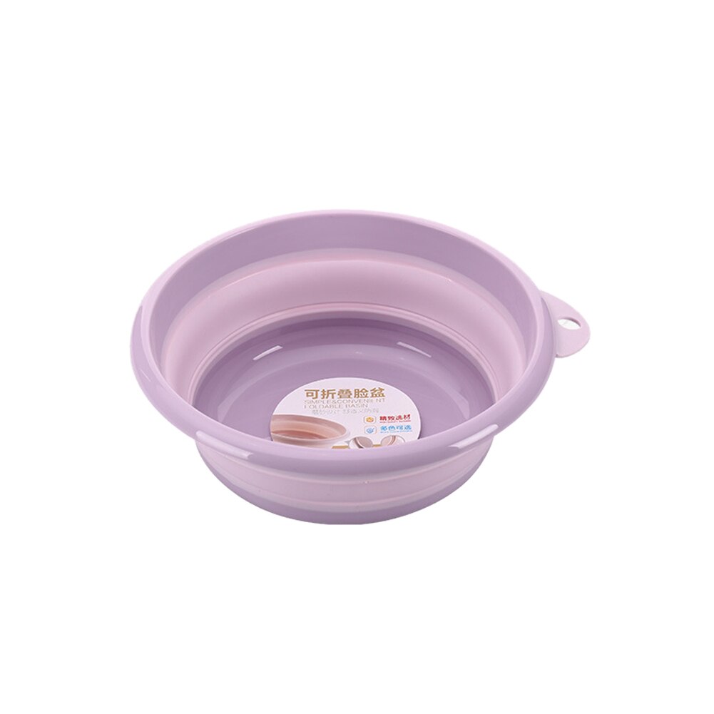 Outdoor Portable Folding Foot bath Basin Foldable Plastic Bucket Travel Washbasin Camping Kitchen Household Items Barrels: Small Size Purple
