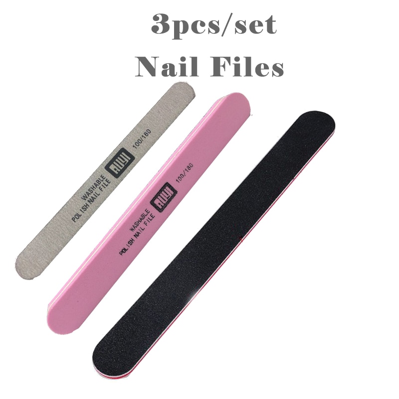 Nagelfilar för uv gel poly gel slip lack polering block 100/180 nagel slip buffertar manikyr verktyg set