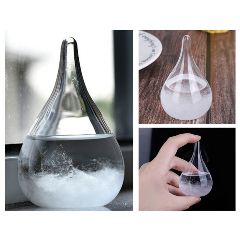 Transparent dropp stormglas vatten droppe väder storm prognos prediktor monitor flaska