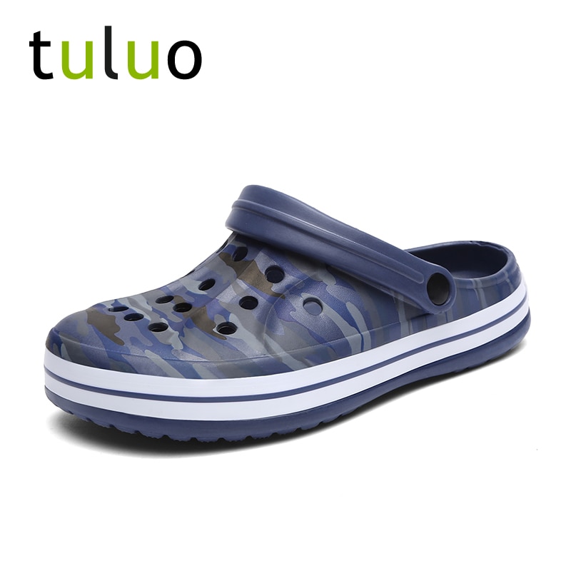 TULUO Männer Strand Wasser Schuhe draussen Sandalen Sommer Atmungsaktiv Männer Turnschuhe Maultiere verstopft Hausschuhe Gelee Garten Schuhe