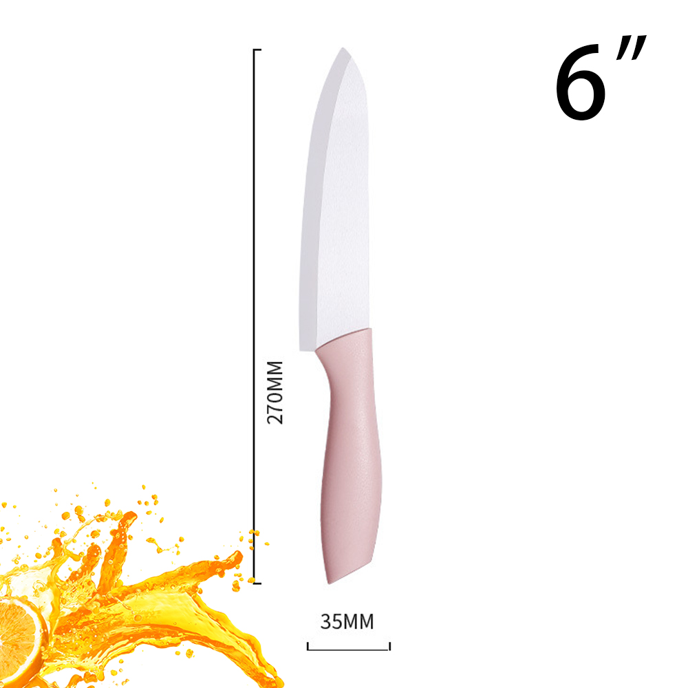 Ceramic Knife Set 3 4 5 6 inch Chef Utility Slicer Paring Bread Knives with Peeler Kitchen Knife Zirconia Blade Cooking Cutter: 6inch