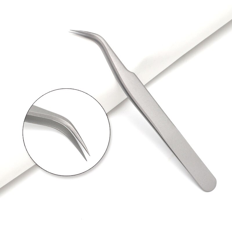 Pinzas para extensiones de pestañas postizas, de buena , de acero inoxidable, antiestáticas, no magnéticas: HD