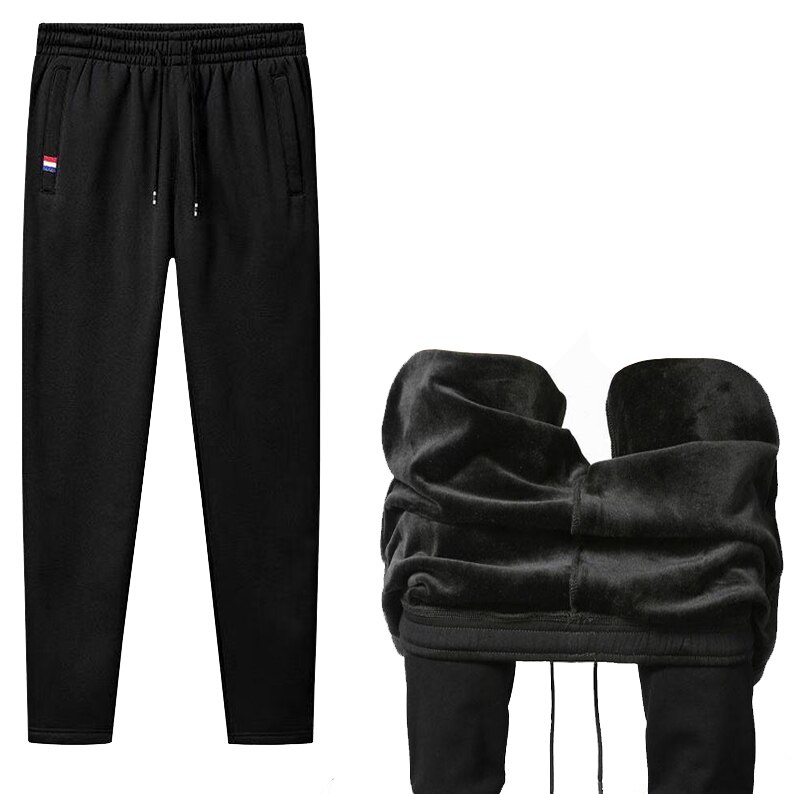 Mannen Wol Broek Fluwelen Kasjmier Broek Mannen Dikke Fleece Joggers Winter Warm Pant Zwaargewicht Broek Mannen Joggingbroek: Blauw / M