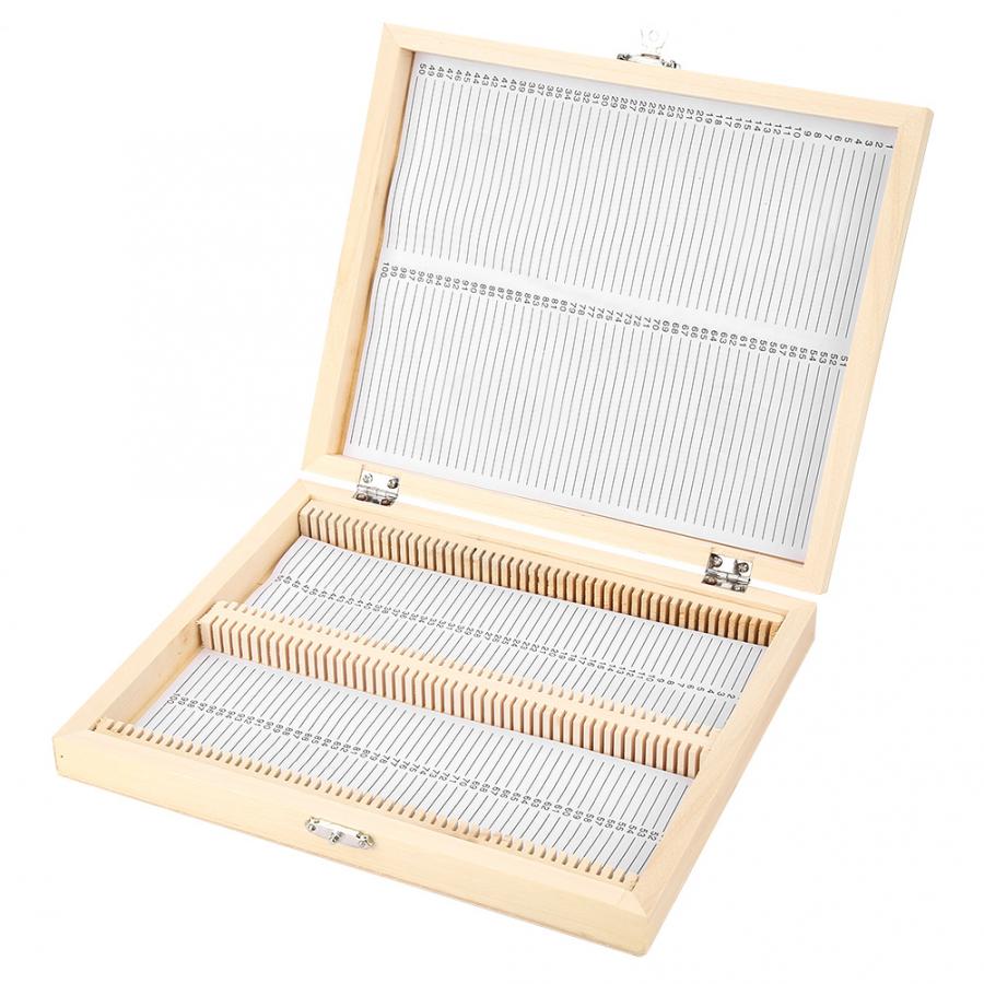Voor laboratoriumglas houten gereedschapskist met slot opslag voorbereide microscoopglaasjes opberggereedschap