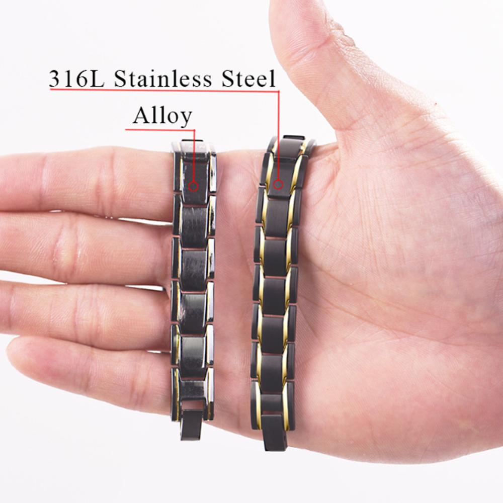 Männer Armband Therapeutische Energie Armband Edelstahl Heilende Magnetische Therapie Armband Hologramm Armband