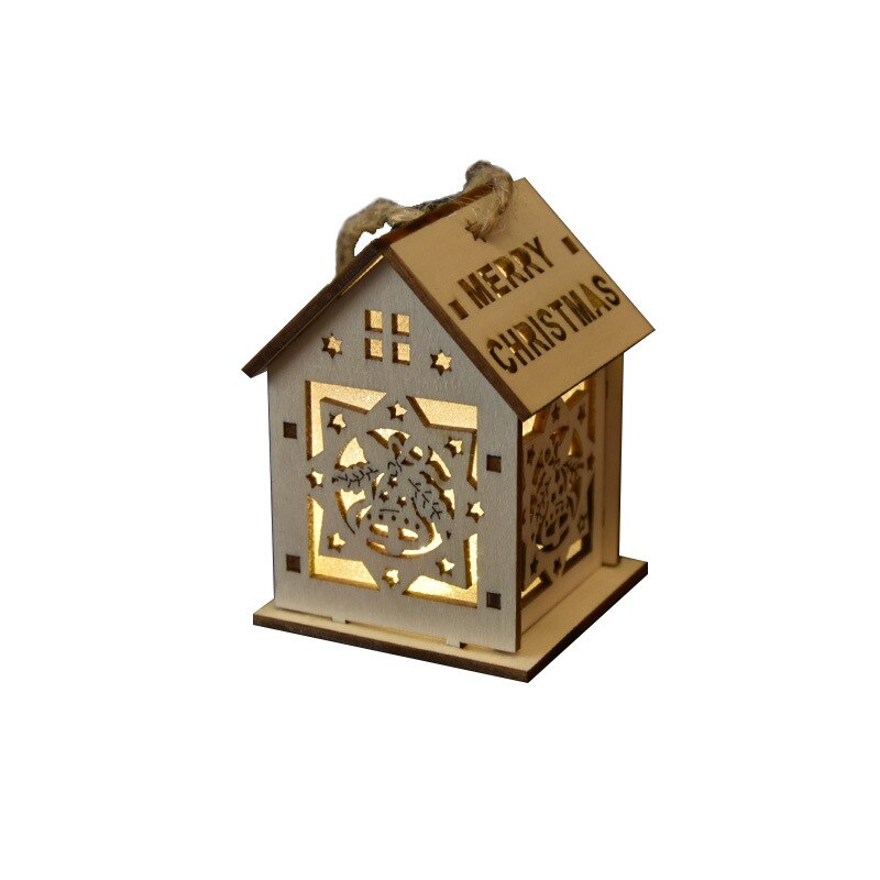Festival LED Licht Weihnachten Baum Dekorationen Für Haus Holz Haus Nizza Beleuchtet Holz Haus DIY Fenster Dekoration