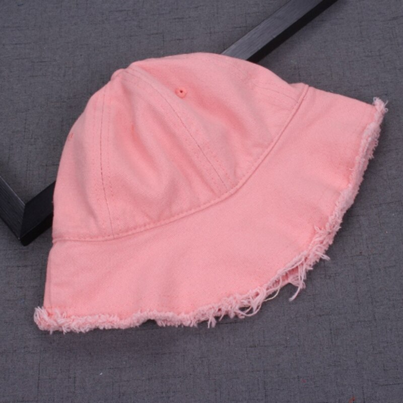 Yksivärinen harajuku bucket hat lasten ulkona ranta aurinkohattu musta keltainen panama kalastus kalastajahattu