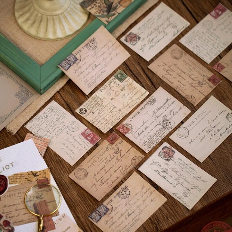 30pcs Ticket Stamp Series Color Handbook Sticker Retro Letterhead Travel Notebook Sticker cute Stationery