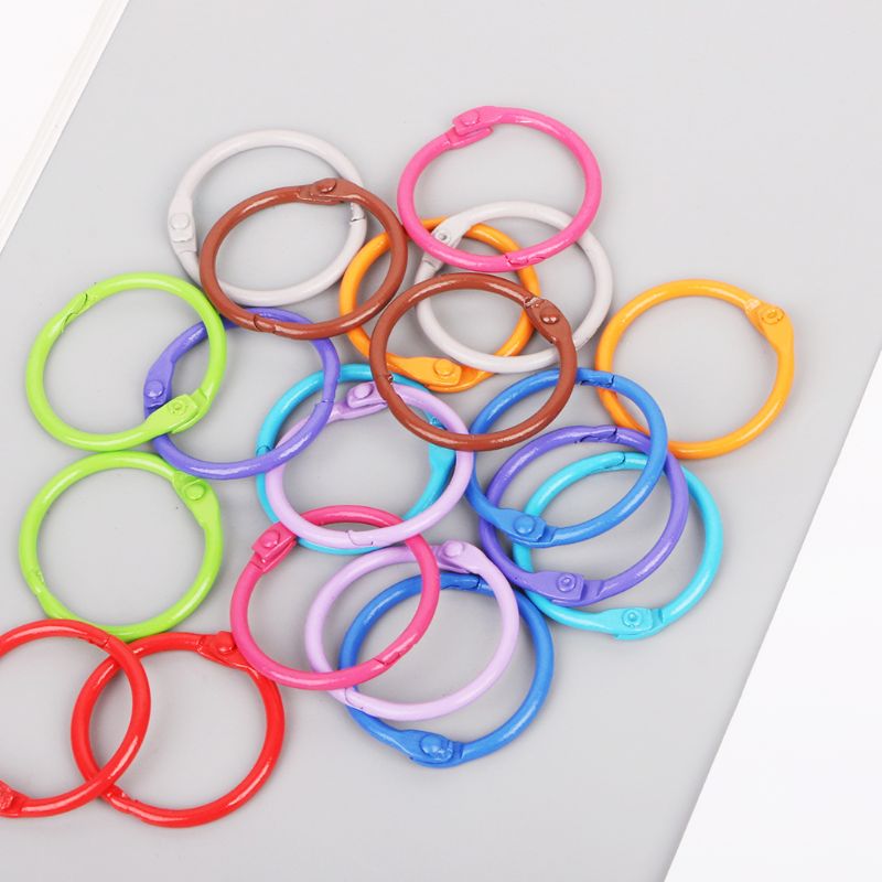 10pcs Metal Loose Leaf Binder Ring Book Hoops DIY Albums School Office Supplies Craft 30mm