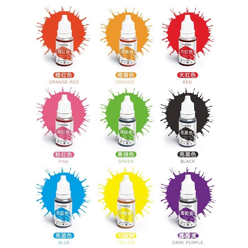 Colorants de savon faits à la main, kit de coloration, matériaux, Base de savon, Pigments liquides, 10ml