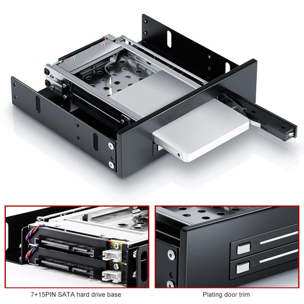 Internal Dual Bay 2.5inch SATA SSD HDD Hard Drive Enclosure Tray Mobile Rack adapter dvd hdd