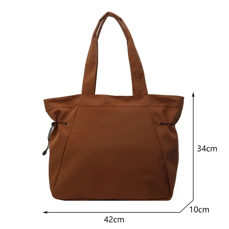 Bolso de mano informal de gran capacidad para mujer, bolso de viaje sencillo, bolso de hombro grande, bolsos estéticos, bolso de mano con cordón