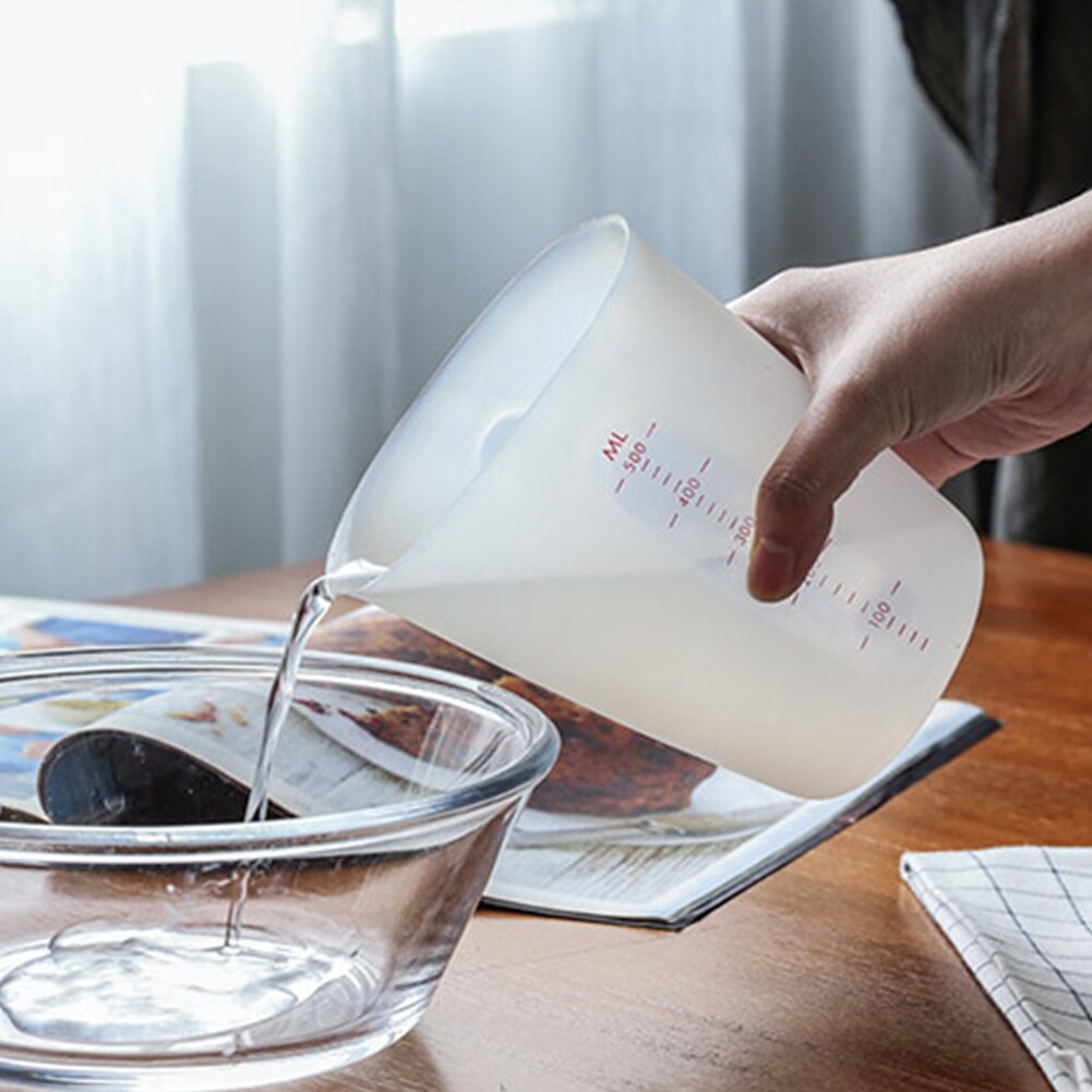 500Ml Silicone Measuring Cup Flexible Chocolate Butter Flour Measuring Cups Kitchen Measuring Cup Beaker Baking
