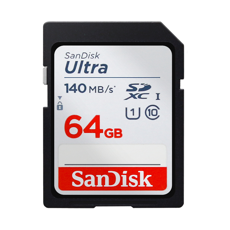 Oryginalna karta pamięci sd sandisk ultra uhs-i 32gb 64gb 128gb 256gb 512gb full hd do aparatu max 150mb/ s: 64 gb