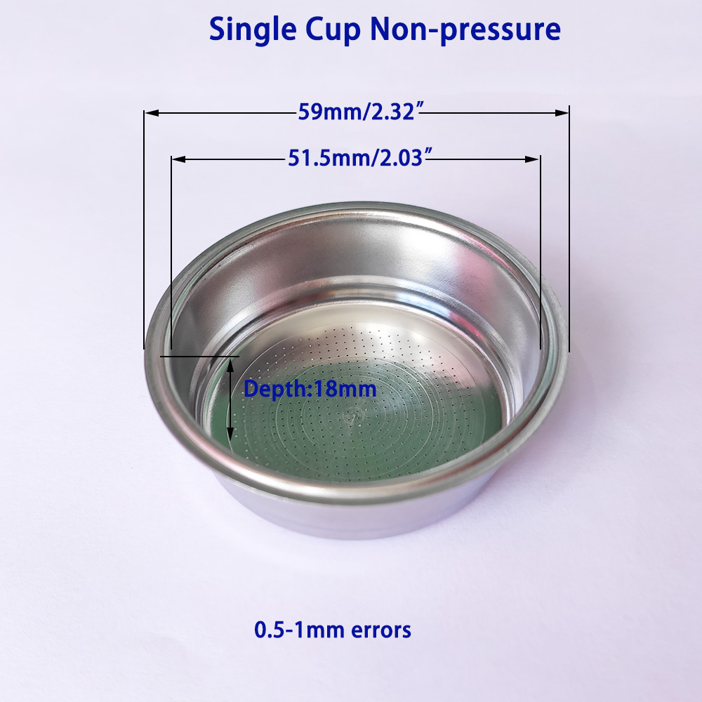 51mm enkelt-kopp ikke-trykk kaffemaskin filterkurv for husholdnings kaffetrakter kjøkken tilbehør kaffedeler: Form 1- enkeltkopp