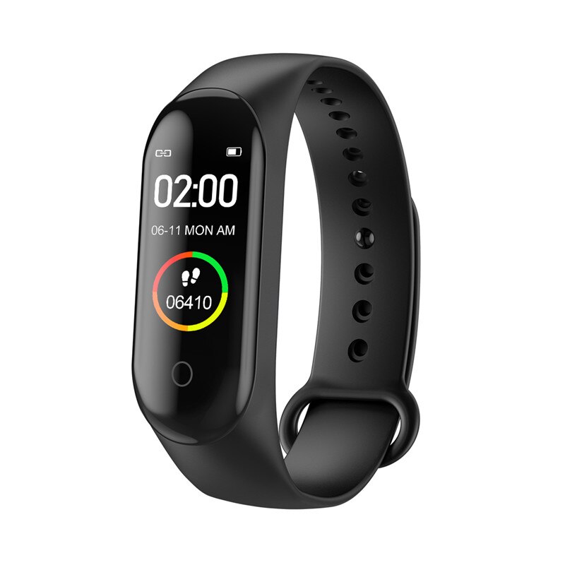 M4 Smart Watch Band Sports Fitness Bracelet Wrist Heart Rate Fitness Tracker Life Waterproof M4 Wristbands For Ios Android Phone: Black