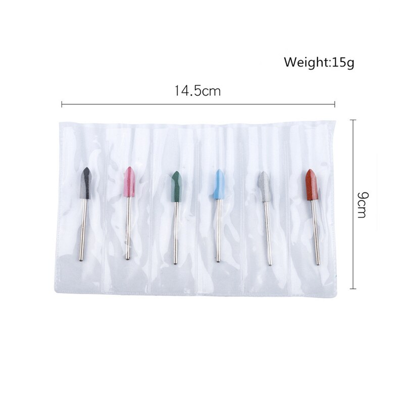 6 st/set silikon polerhuvud nagelpolering polering exfolierande manikyr maskin polerhuvud silikonborr